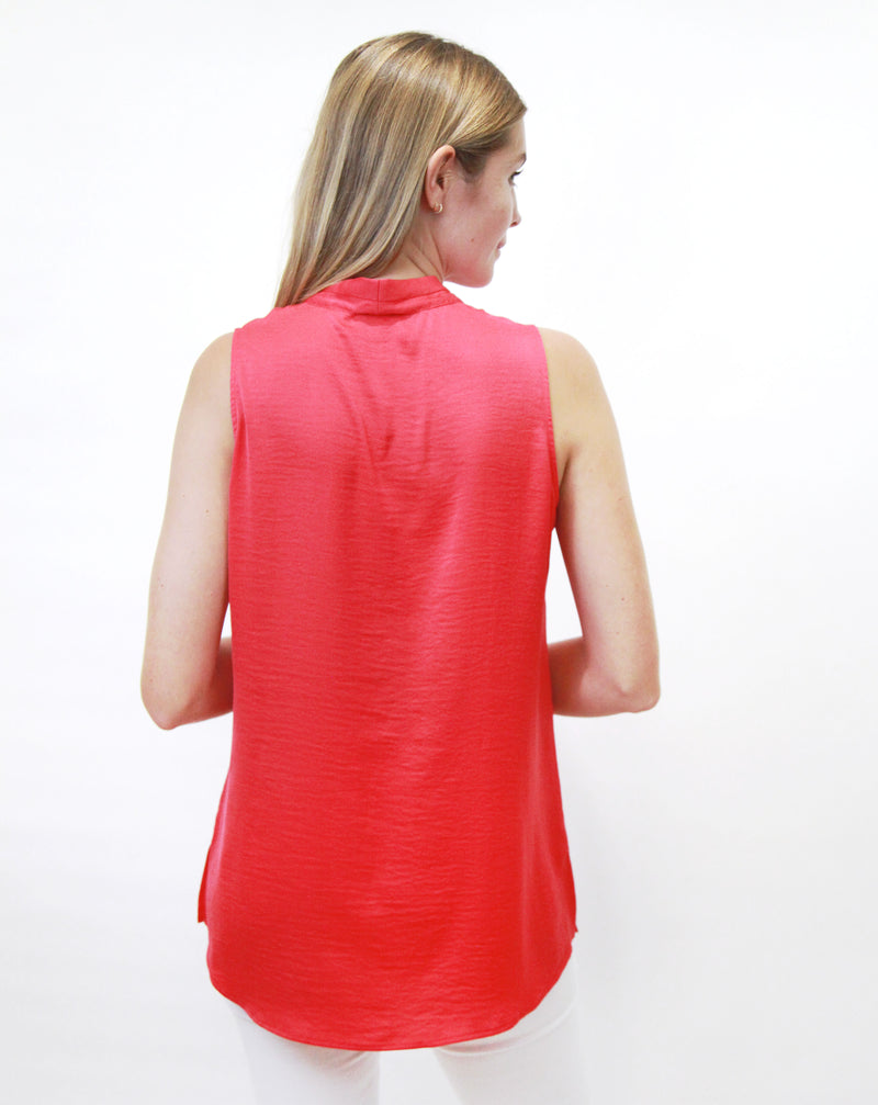 Pleated V-Neck Sleeveless Tunic
